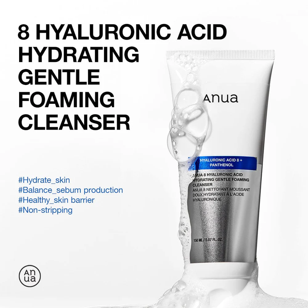 ANUA Hyaluronic Acid Hydrating Gentle Foaming Cleanser